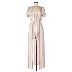 Crystal Sky striped hi-lo short jumpsuit romper / dress